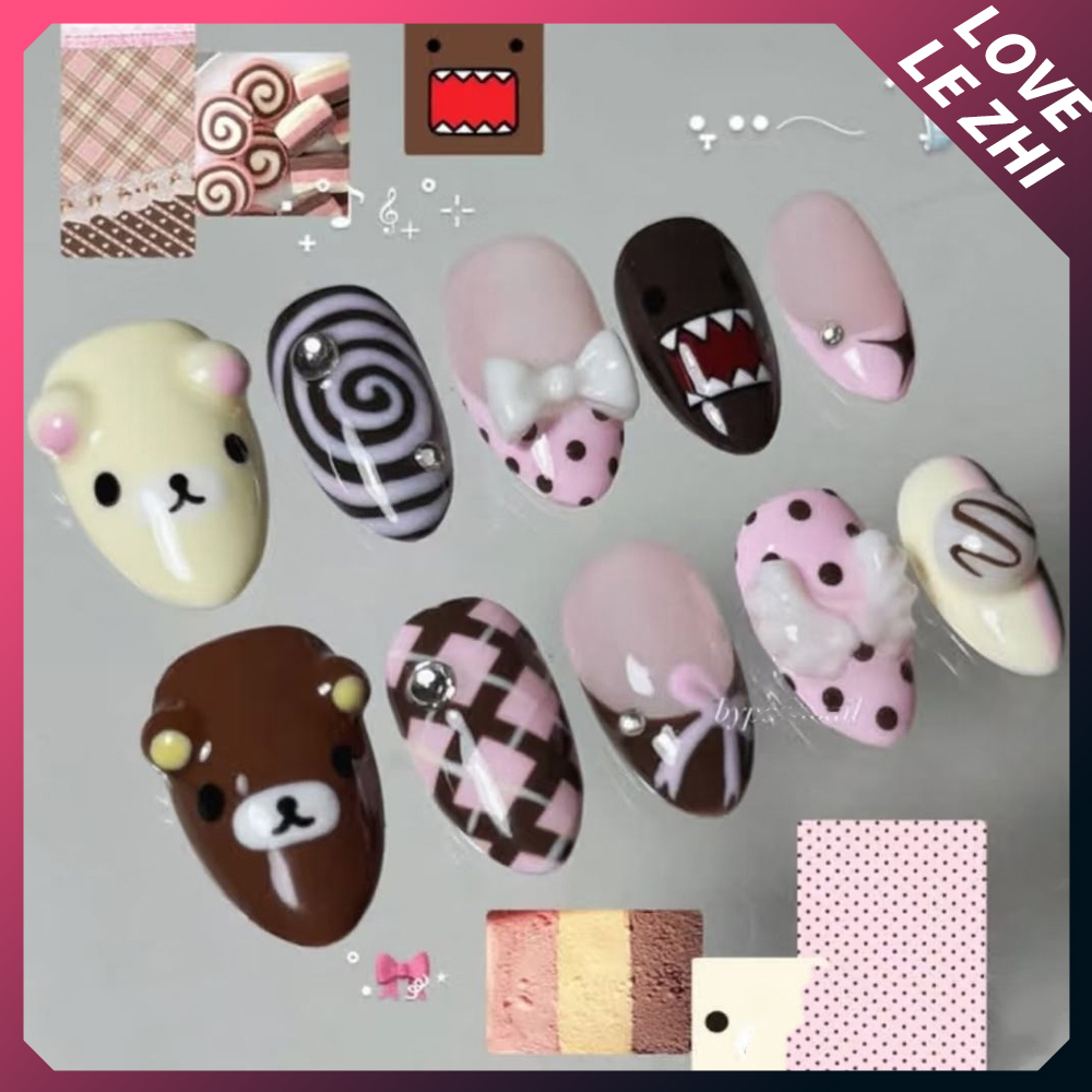 10Pcs Cartoon Kawaii Anime Ril – обзор и цена Nail Art Strawberry