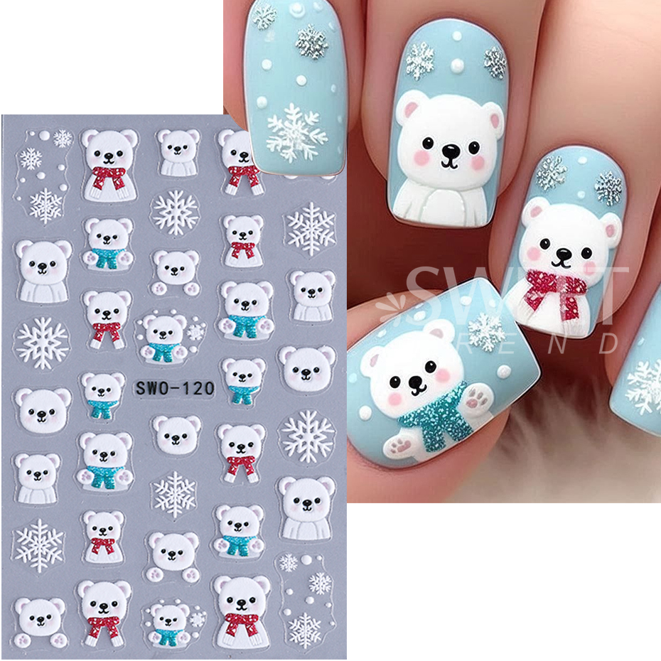 3pcs Embossed Christmas Nail S – обзор и цена Nail Art Xmas Design