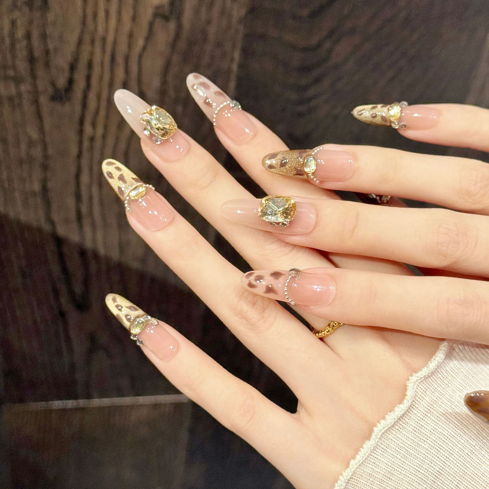 10Pcs Brown Leopard Print Pres – обзор и цена Nail Art Leopard