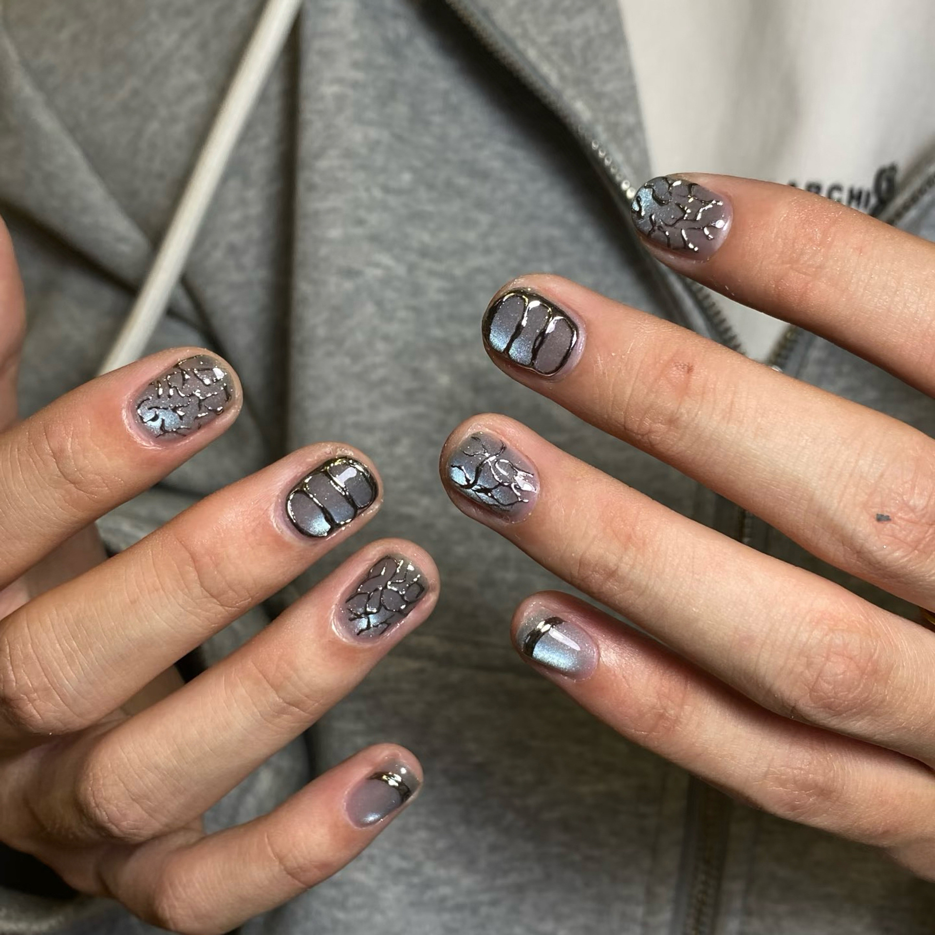 10pcsHandmade Short Round Pres – обзор и цена Nail Art Full Cat Eye