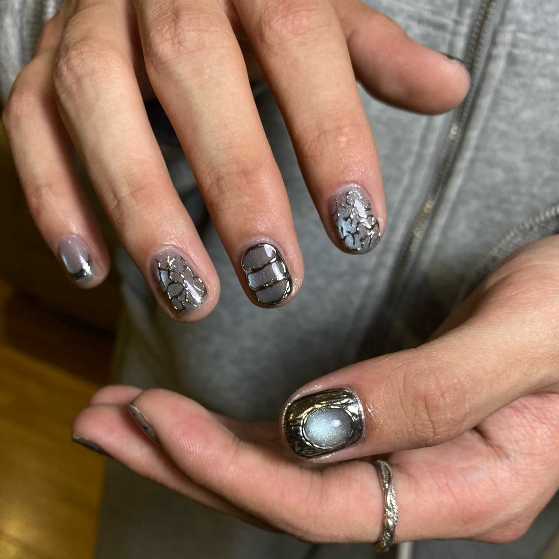 10pcsHandmade Short Round Pres – обзор и цена Nail Art Full Cat Eye