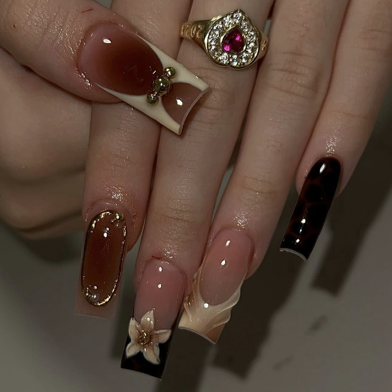 24 medium water pipe nail piec – обзор и цена Nail Art Leopard