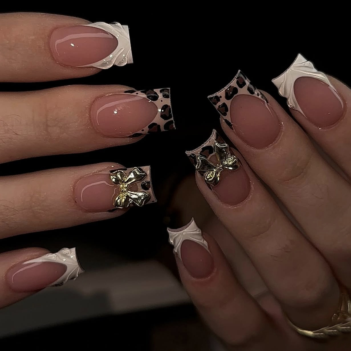 Short square fake nails for wo – обзор и цена Nail Art Leopard