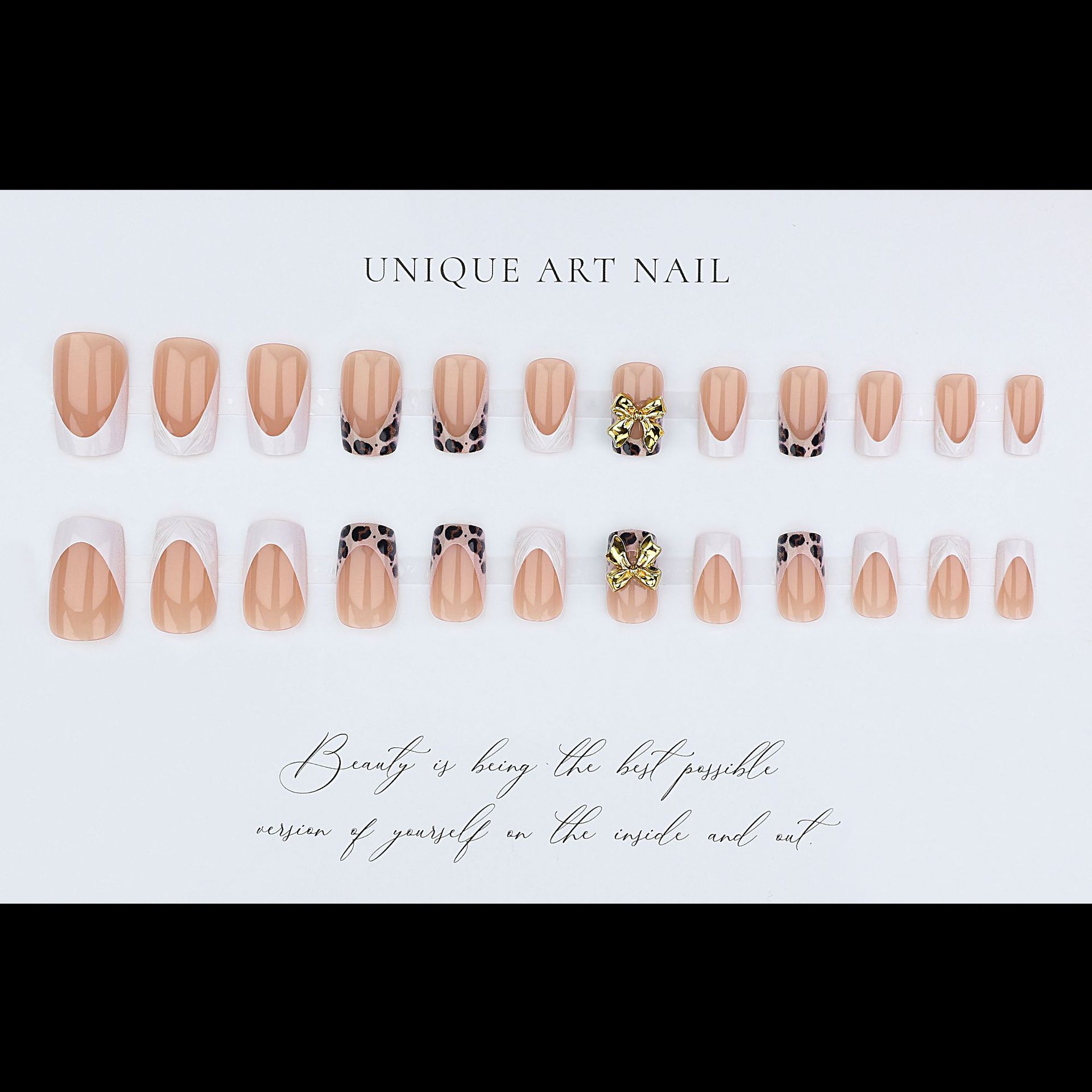 Short square fake nails for wo – обзор и цена Nail Art Leopard