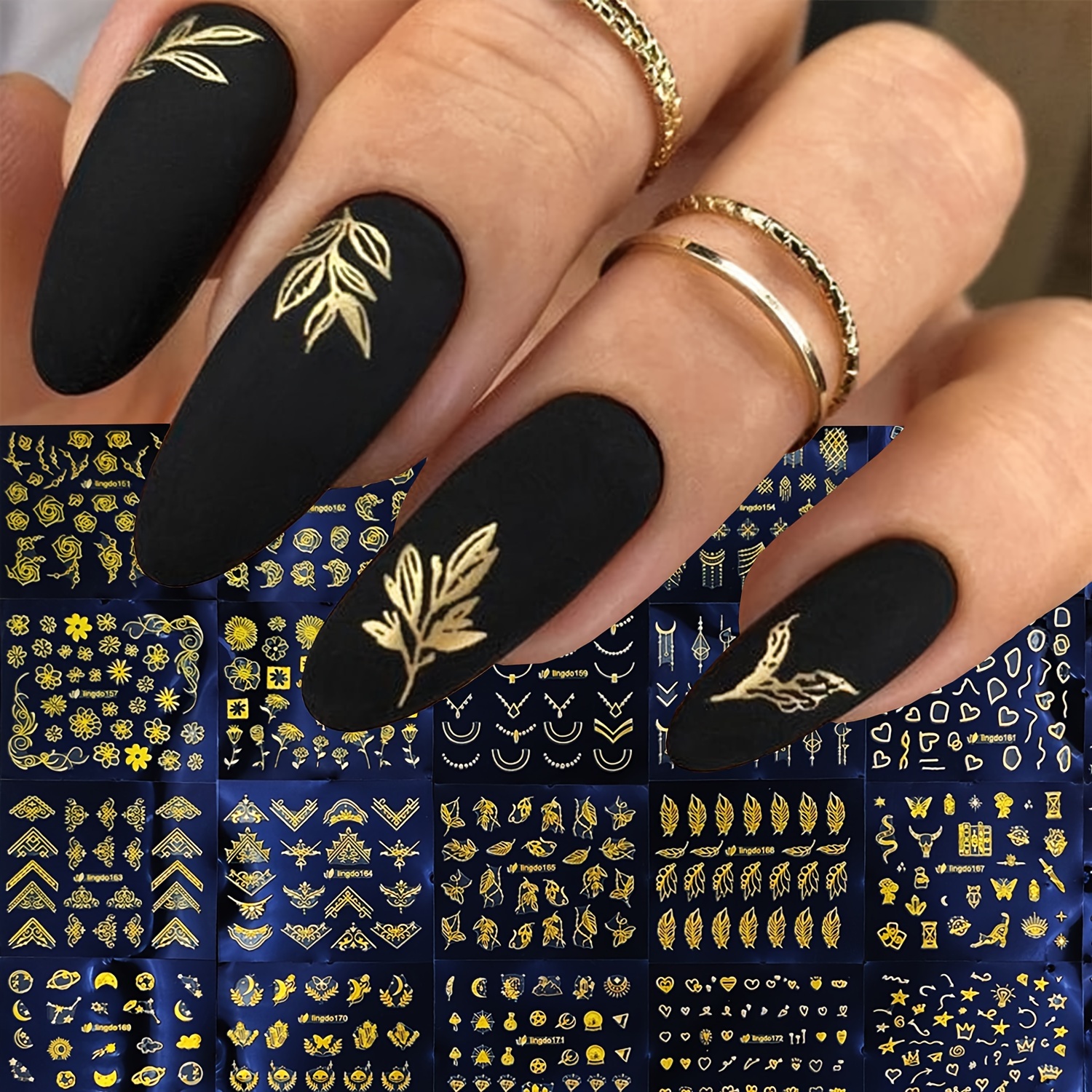 30 Sheets Gold Flowers Nail St – обзор и цена Nail Art Leopard