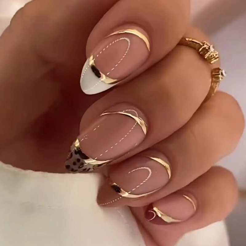 Medium fake nails for women gi – обзор и цена Nail Art Leopard