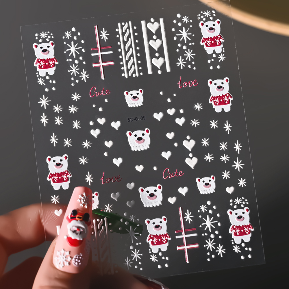 1Sheet 5D Embossed Christmas N – обзор и цена Nail Art Xmas Design