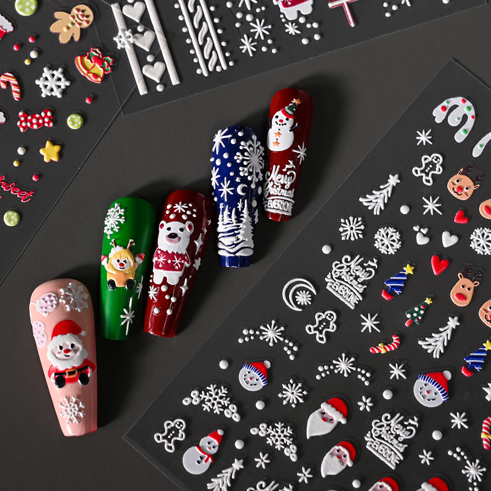 1Sheet 5D Embossed Christmas N – обзор и цена Nail Art Xmas Design
