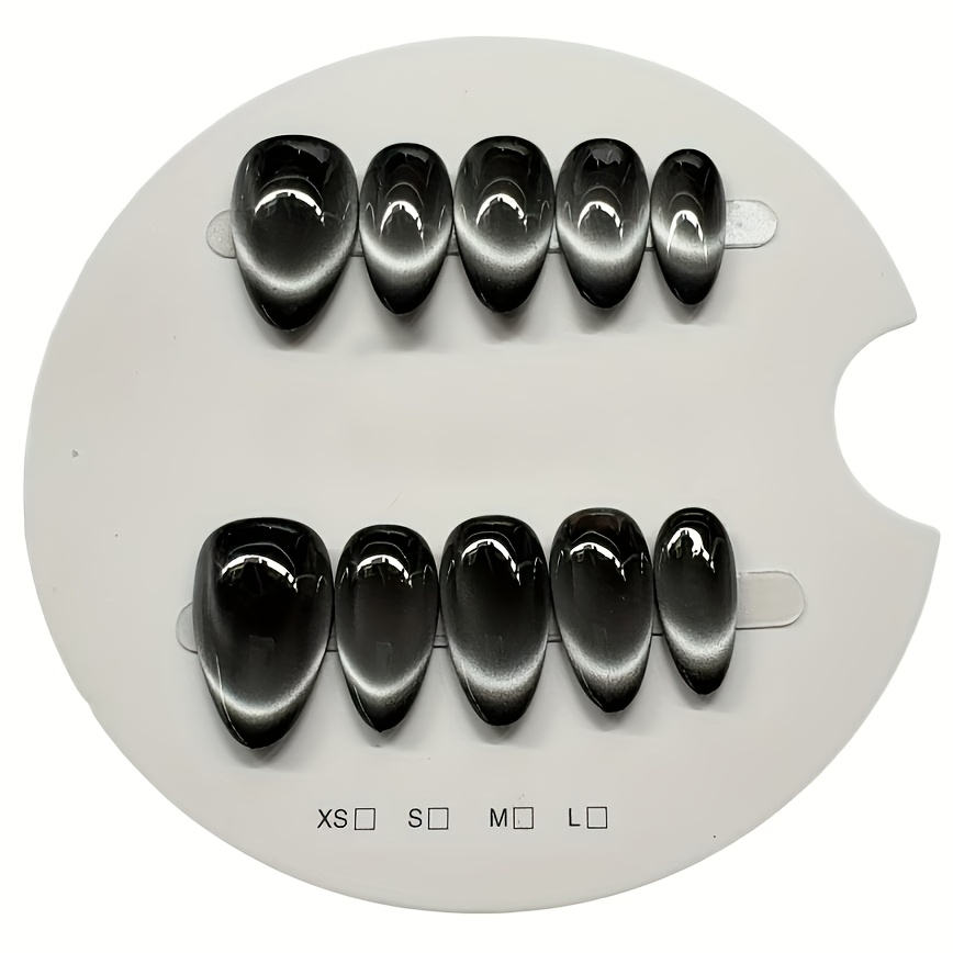 10Pcs Handmade Cat Eye Press O – обзор и цена Nail Art Full Cat Eye