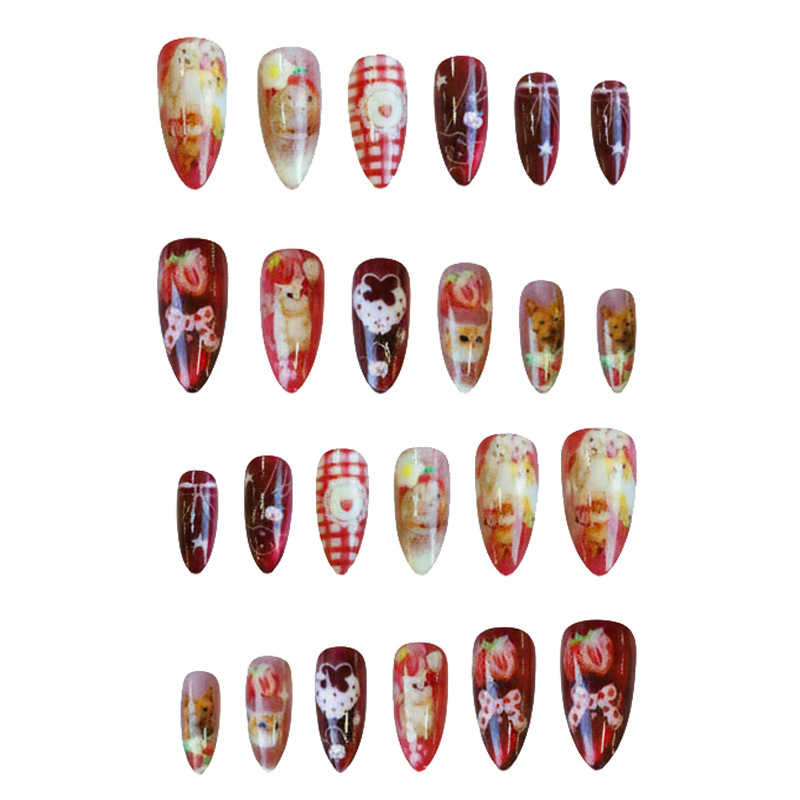 24pcs Strawberry Cat's Eye Pre – обзор и цена Nail Art Strawberry