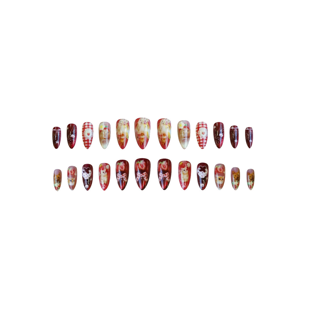 24pcs Strawberry Cat's Eye Pre – обзор и цена Nail Art Strawberry