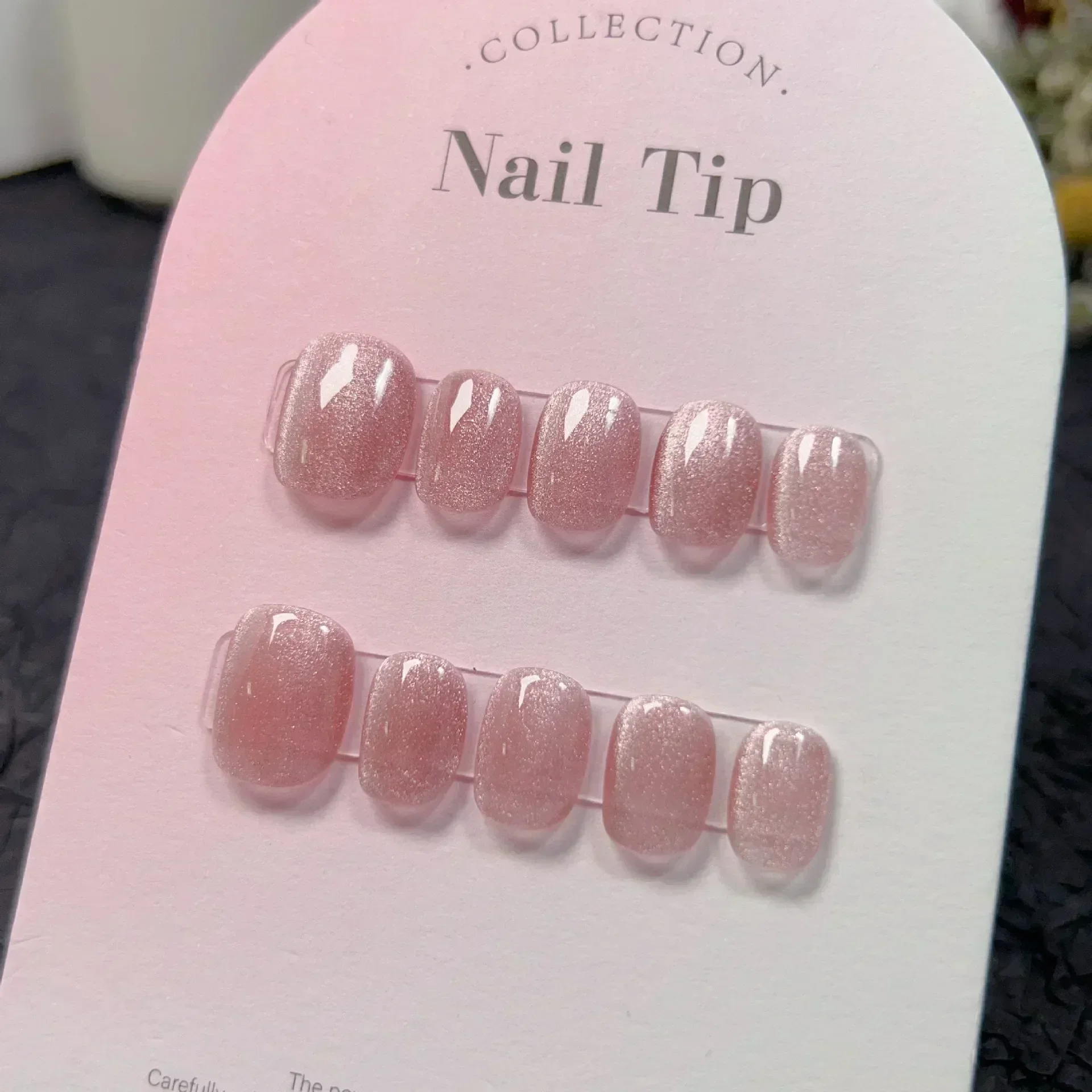 10Pcs Short Handmade Light Gre – обзор и цена Nail Art Full Cat Eye